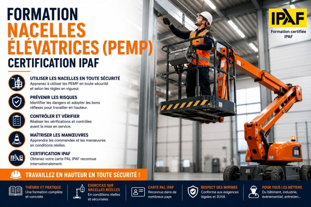 Formation Nacelles élévatrice (PEMP) - Certification IPAF